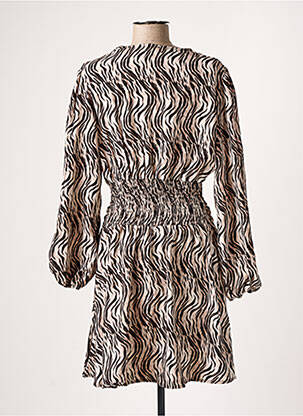 Robe courte manches longues manches longues noir FLAMANT ROSE femme