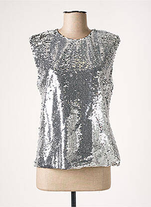 Top manches courtes manches courtes gris EXQUISS'S femme