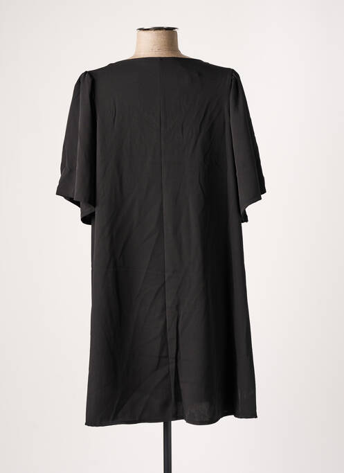 Robe courte coupe évasée manches courtes noir CONTEMPLAY femme