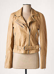 Veste simili cuir poches marron GOA femme