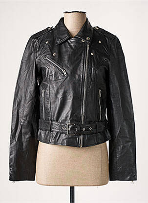Veste simili cuir poches noir GOA femme