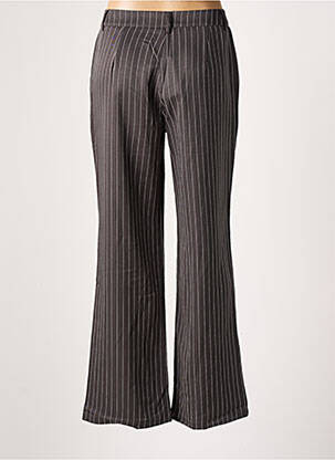Pantalon large fermeture zippée sous rabat avec crochet taille normale gris SEASON femme