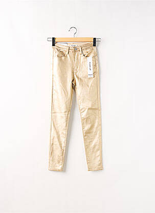 Pantalon slim tissage enduit taille normale jaune MISS BON femme