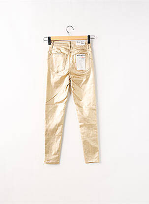 Pantalon slim tissage enduit taille normale jaune MISS BON femme