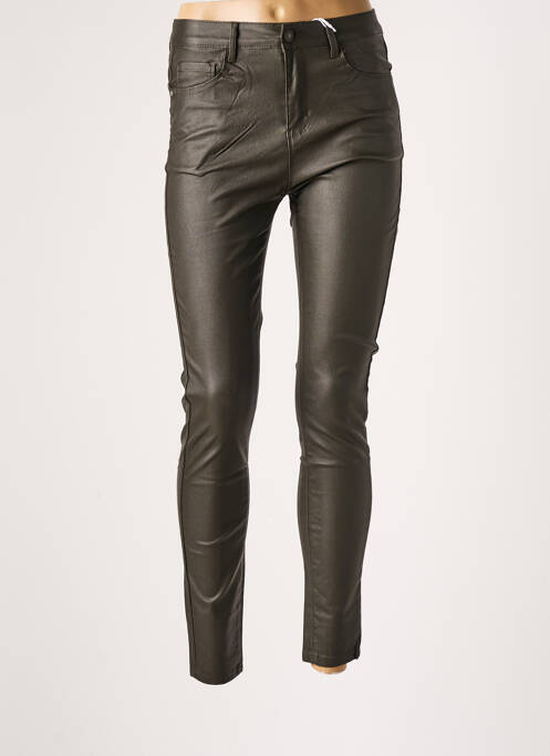 Pantalon slim tissage enduit taille normale gris ORAIJE femme