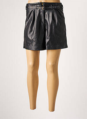 Short tissage simili-cuir taille haute noir ONLY femme