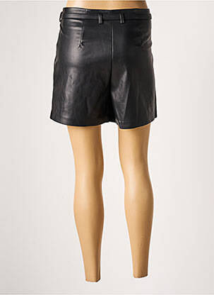 Short tissage simili-cuir taille haute noir ONLY femme