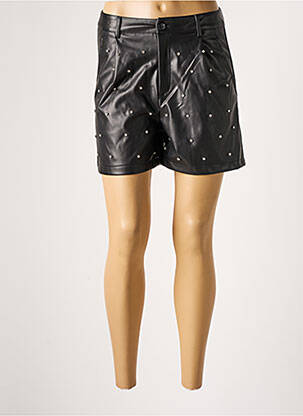 Short fermeture zippée sous rabat boutonné noir VOYELLES femme