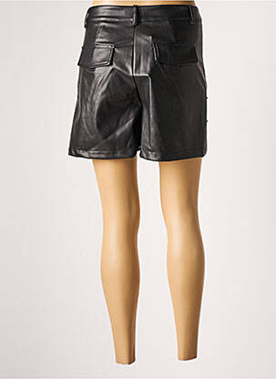 Short fermeture zippée sous rabat boutonné noir VOYELLES femme