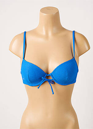Haut de maillot de bain stretch haut soutien-gorge moulé bleu VARIANCE femme