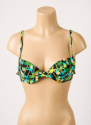 Haut de maillot de bain stretch haut soutien-gorge moulé vert VARIANCE femme