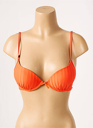 Haut de maillot de bain stretch haut soutien-gorge push-up orange CHERRY BEACH femme