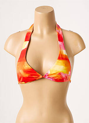 Haut de maillot de bain stretch haut triangles orange CHERRY BEACH femme