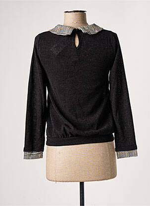 Pull tissage chiné manches longues noir CACHE CACHE femme