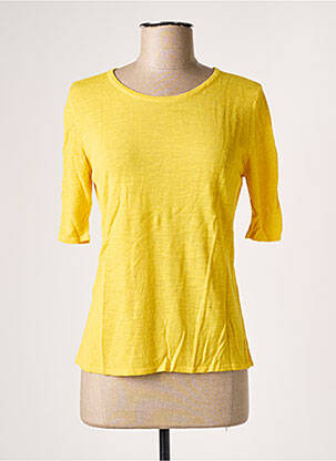 Top stretch manches 3/4 jaune POLES femme