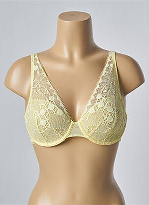 Soutien-gorge effet matière satinée haut soutien-gorge moulé jaune CHANTELLE femme