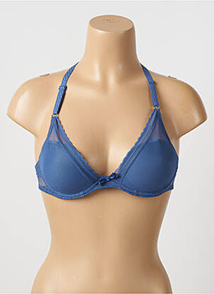 Soutien-gorge effet matière satinée haut soutien-gorge moulé bleu PASSIONATA femme