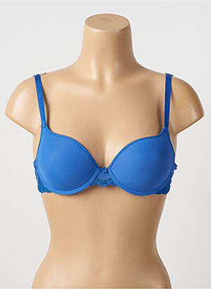 Soutien-gorge effet matière satinée haut soutien-gorge moulé bleu PASSIONATA femme