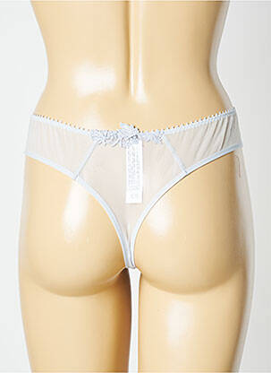 Tanga effet matière satinée bleu PASSIONATA femme
