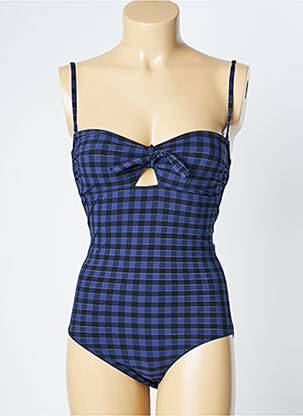 Maillot de bain 1 pièce bretelles élastiquées amovibles haut soutien-gorge avec mousse de rembourrage amovible bleu SIMONE PERELE femme