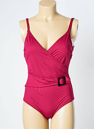 Maillot de bain 1 pièce effet matière satinée haut soutien-gorge moulé rouge SIMONE PERELE femme