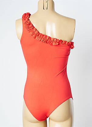 Maillot de bain 1 pièce effet matière satinée orange SIMONE PERELE femme