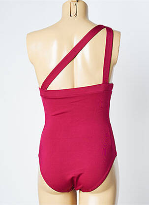Maillot de bain 1 pièce effet matière satinée haut triangles rouge SIMONE PERELE femme