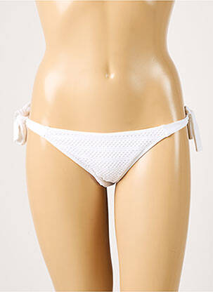Bas de maillot de bain fermeture liens à nouer bikini blanc ANTIGEL femme