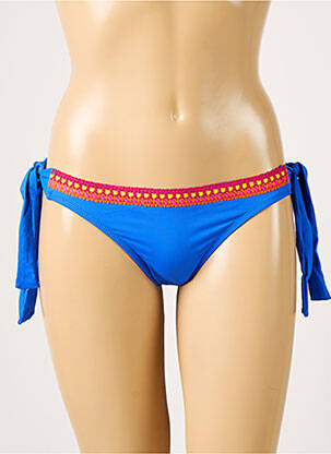 Bas de maillot de bain tissage satiné bikini bleu ANTIGEL femme