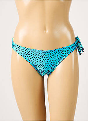 Bas de maillot de bain tissage satiné bikini bleu ANTIGEL femme