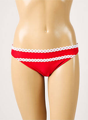 Bas de maillot de bain tissage texturé culotte rouge ANTIGEL femme