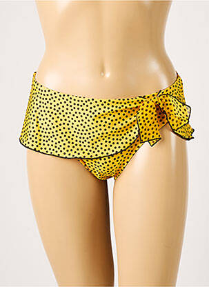 Bas de maillot de bain effet matière satinée culotte jaune ANTIGEL femme