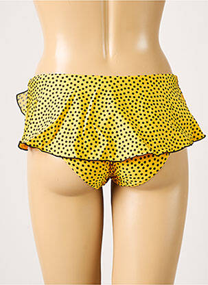Bas de maillot de bain effet matière satinée culotte jaune ANTIGEL femme