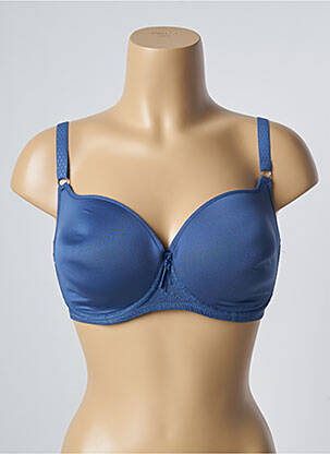 Soutien-gorge effet matière satinée haut soutien-gorge moulé bleu PASSIONATA femme