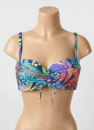 Haut de maillot de bain stretch haut soutien-gorge moulé bleu CHERRY BEACH femme