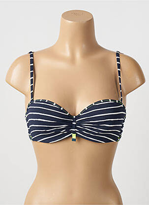 Haut de maillot de bain stretch haut bandeau bleu CHERRY BEACH femme