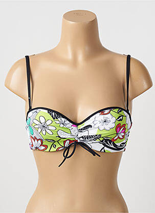 Haut de maillot de bain bretelles élastiquées amovibles haut soutien-gorge balconnet blanc CHERRY BEACH femme