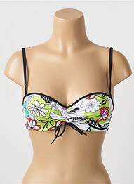 Haut de maillot de bain bretelles élastiquées amovibles haut soutien-gorge balconnet blanc CHERRY BEACH femme