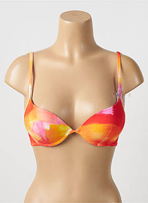 Haut de maillot de bain stretch haut soutien-gorge push-up orange CHERRY BEACH femme