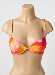 Haut de maillot de bain stretch haut soutien-gorge push-up orange CHERRY BEACH femme