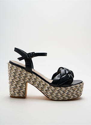 Espadrilles fermeture boucle(s) talon de 7 à 9cm noir ELUE PAR NOUS femme