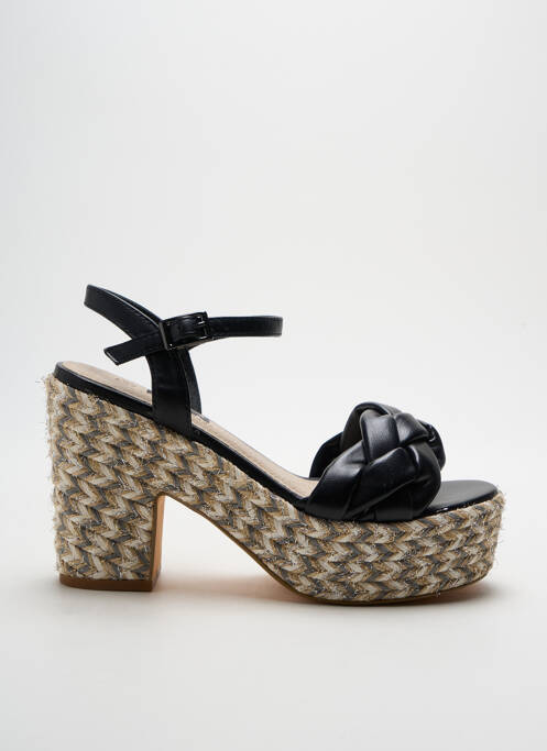 Espadrilles fermeture boucle(s) talon de 7 à 9cm noir ELUE PAR NOUS femme