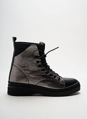 Bottines/boots bout rond talon plat jusqu'à 3cm gris COCO ET ABRICOT femme