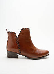 Bottines/boots tissage satiné talon de 4 à 6cm marron GOLDEN BROWN femme