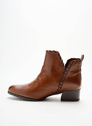 Bottines/boots tissage satiné talon de 4 à 6cm marron GOLDEN BROWN femme