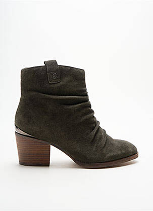 Bottines/boots cubain talon de 4 à 6cm vert CARMELA femme