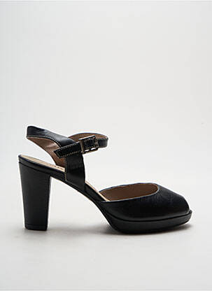 Sandales/nu pieds tissage satiné talon de 4 à 6cm noir DORKING femme