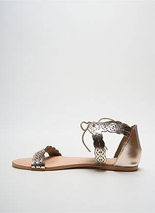 Sandales/nu pieds matière lisse talon plat jusqu'à 3cm beige LOLLIPOPS femme