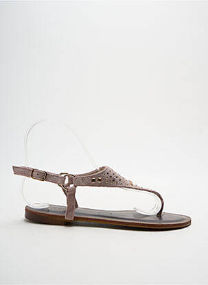 Tongs tissage satiné talon plat jusqu'à 3cm rose KDOPA femme