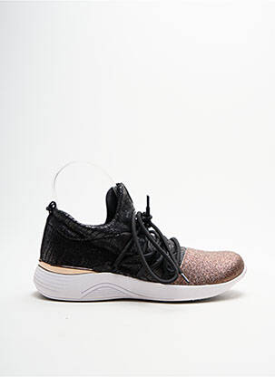 Baskets tissage tissage pailleté talon plat jusqu'à 3cm noir JANA femme